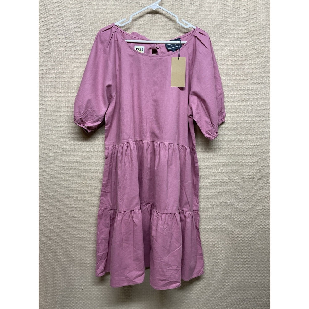 ModCloth x Princess Highway‎ Tiered Linen Babydoll Dress Pink Size 14 AU (US XL)